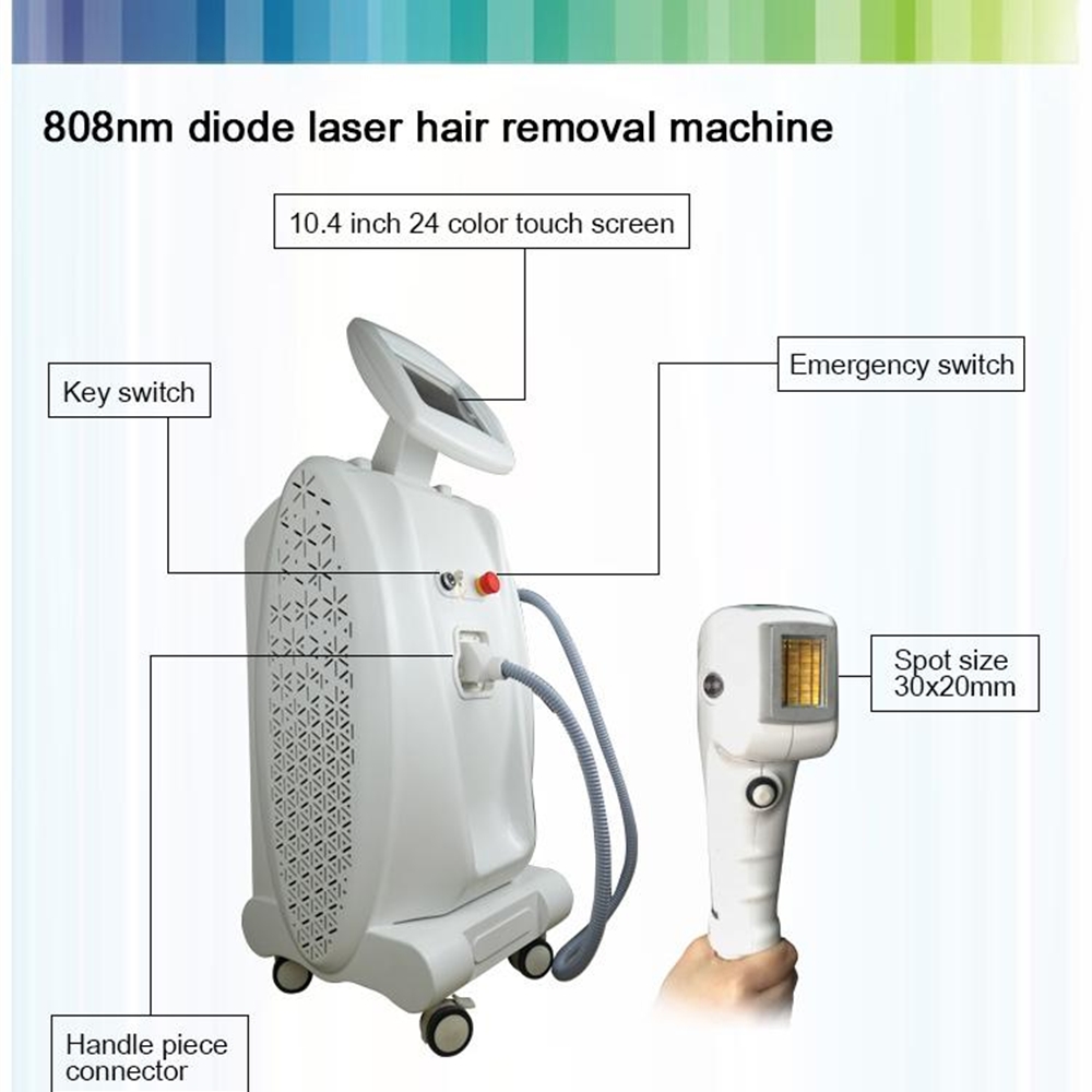 1200w 808nm Laser Hair Removal with 20x30mm spot size