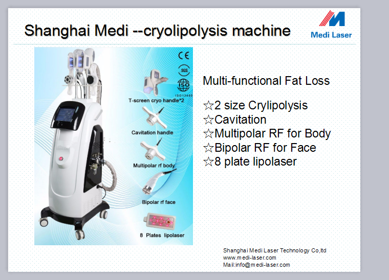 Crylipolysis &Lipo Laser & Cavitation &RFMulti-funtional machine